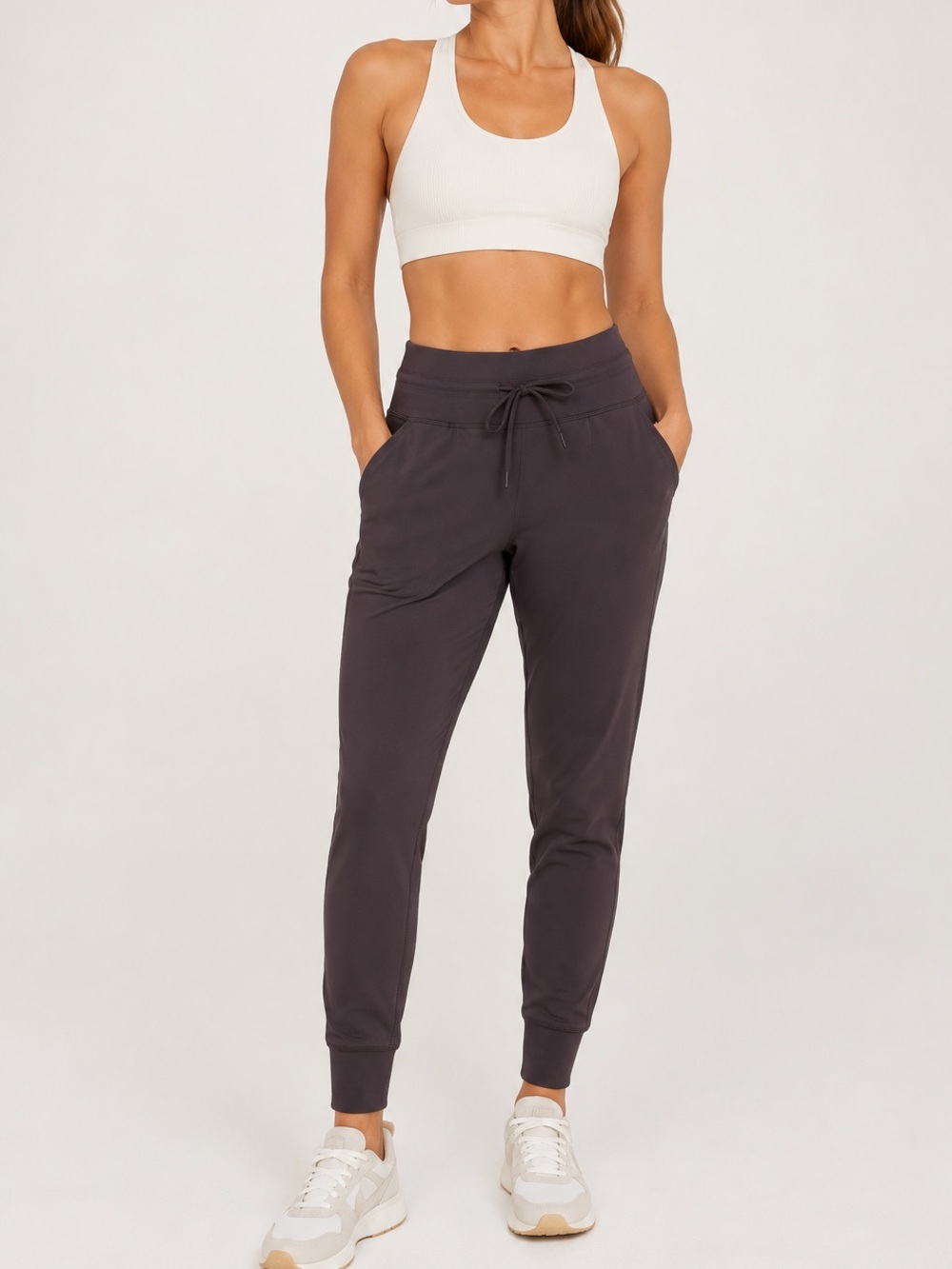 Vuori Women's Daily Pocket Leggings joggers XL Deep Plum Purple Drawstring VW490